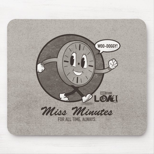 Vintage Miss Minutes Graphic Mouse Pad (Front)