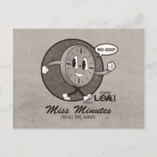 Vintage Miss Minutes Graphic Postcard