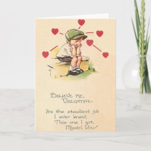 Vintage Missing You Valentines Day Card