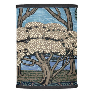 Vintage Mission, Arts & Crafts May Tree Landscape Lamp Shade