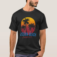 Vintage Mission Beach California Palm Trees Sunset