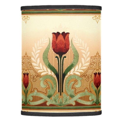 Vintage Mission Style Red Tulip Frieze Lamp Shade