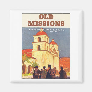 Vintage Missions Santa Barbara Magnet