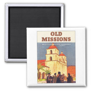 Vintage Missions Santa Barbara Magnet