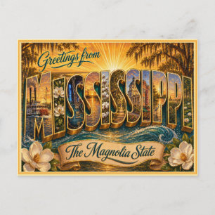 Vintage Mississippi Greeting From Postcard