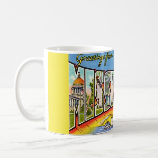 Vintage Mississippi Greetings  Coffee Mug (Left)