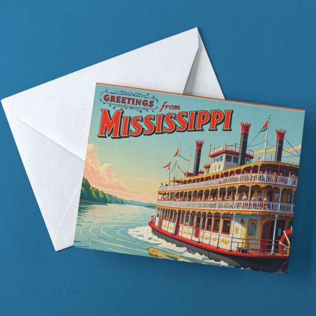 Vintage Mississippi Riverboat Postcard (Creator Uploaded)