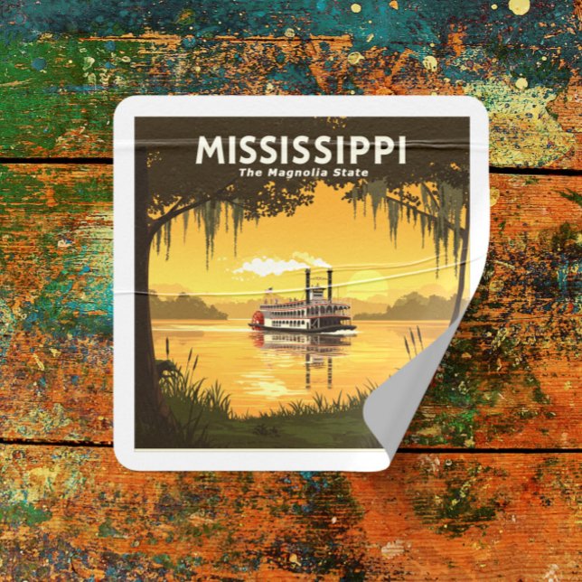 Vintage Mississippi Square Sticker (Creator Uploaded)