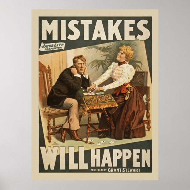 Vintage Mistakes Happen Poster (Front)