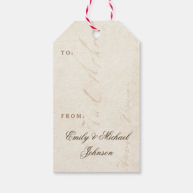 Vintage Mistletoe Holiday Gift Tags