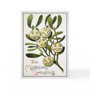 Vintage Mistletoes Greeting Christmas Card