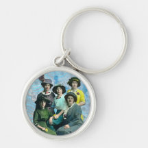 Vintage Mixed -Media keychain