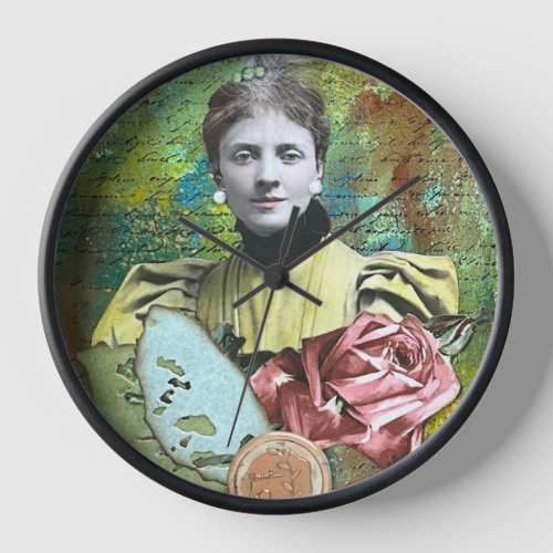 Vintage Mixed _Media Style Wall Clock