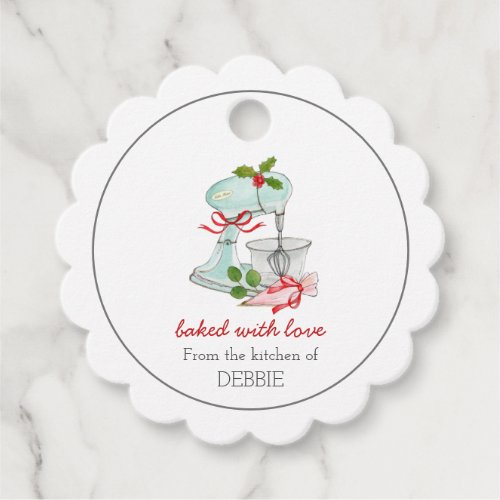 Vintage Mixer baked with love Holiday bakers  Favor Tags