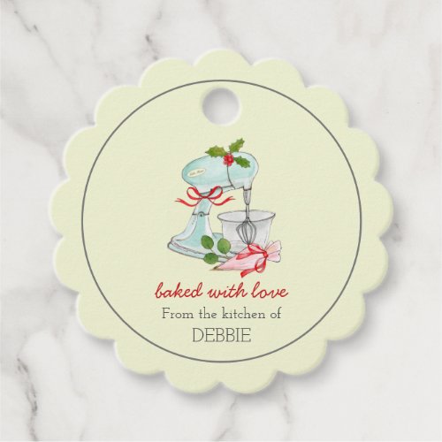 Vintage Mixer baked with love Holiday bakers   Favor Tags