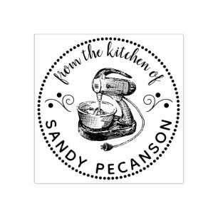 Vintage mixer personalized from the kitchen of rubber stamp