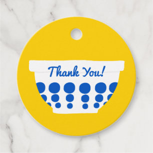 Vintage Mixing Bowl Custom Text Favor Tags
