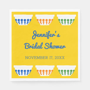 Vintage Mixing Bowls Custom Bridal Shower Napkins