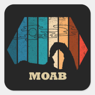 Vintage Moab - Utah - Arches National Park Square Sticker