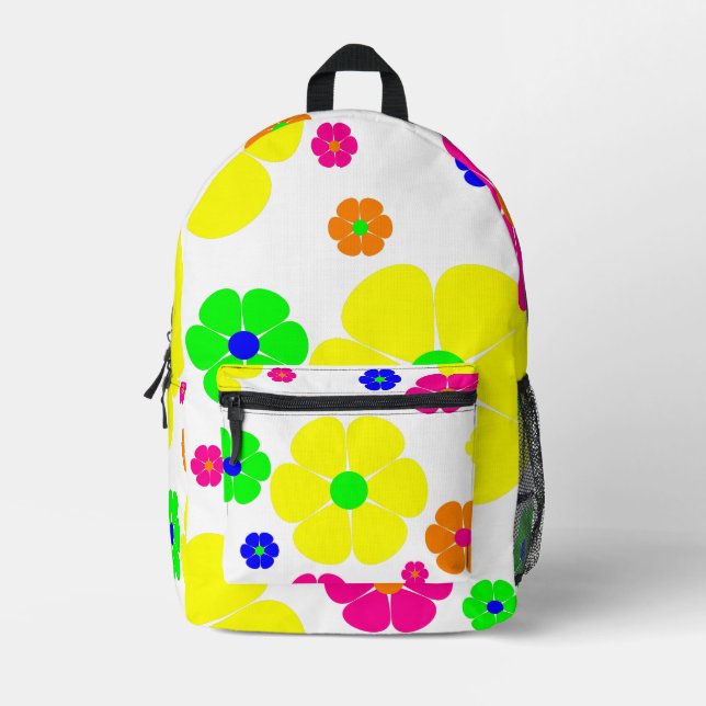 vintage mod floral  printed backpack (Front)