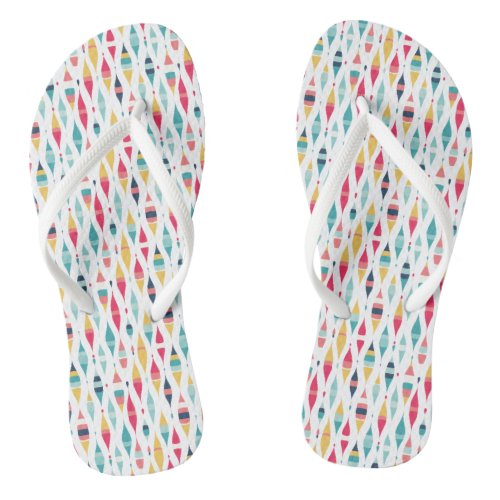 Vintage Mod Inspired Abstract Flip Flops