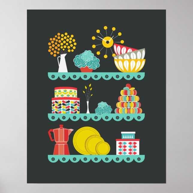 Vintage Mod Kitchen Poster (Front)