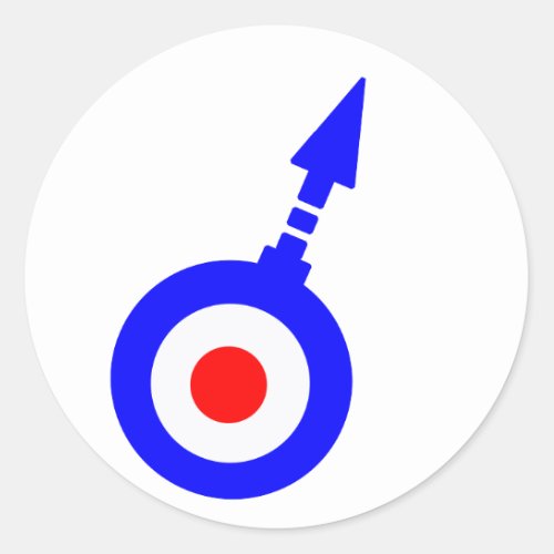 Vintage Mod target with Degree Arrow Classic Round Sticker