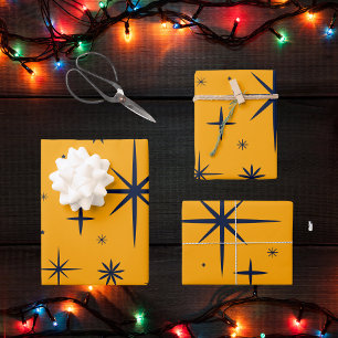 Vintage Modern Abstract Pattern Christmas Wrapping Paper Sheets