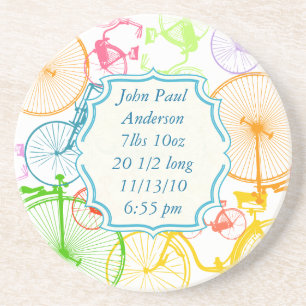Vintage Modern Bicycle Bright Color Neon Coasters