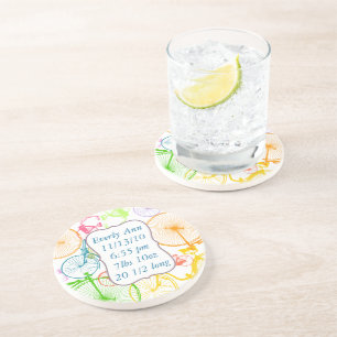 Vintage Modern Bicycle Bright Color Neon Coasters