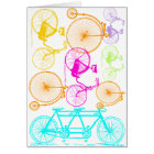 Vintage Modern Bicycle Bright Color Neon Pattern