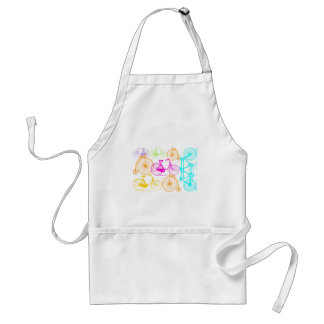 Vintage Modern Bicycle Bright Color Neon Pattern Adult Apron