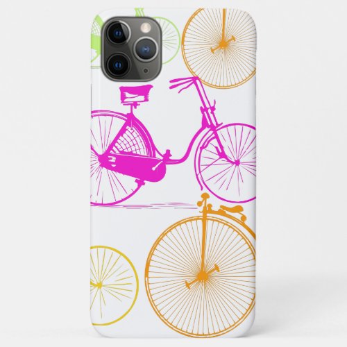 Vintage Modern Bicycle Bright Color Neon Pattern iPhone 11 Pro Max Case
