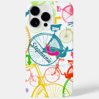 Vintage Modern Bicycle Bright Color Neon Pattern Case-Mate iPhone 14 Pro Max Case