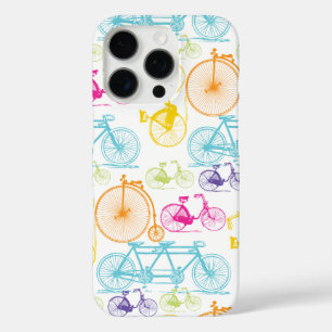 Vintage Modern Bicycle Bright Color Neon Pattern iPhone 16 Pro Case