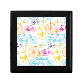 Vintage Modern Bicycle Bright Color Neon Pattern Jewelry Box