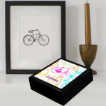 Vintage Modern Bicycle Bright Color Neon Pattern Keepsake Box<br><div class="desc">Bright Colors on Vintage Bikes in a Modern Style</div>