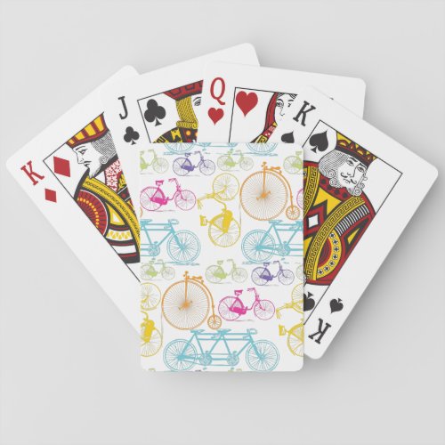 Vintage Modern Bicycle Bright Color Neon Pattern Poker Cards