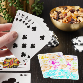Vintage Modern Bicycle Bright Color Neon Pattern Poker Cards