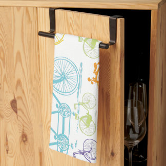 Vintage Modern Bicycle Bright Color Neon Pattern Towel