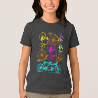 Vintage Modern Bicycle Bright Color Neon Pattern Tri-Blend Shirt