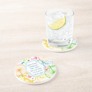 Vintage Modern Bicycle Colorful Coasters