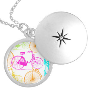Vintage Modern Bicycle Learned to Ride Two Wheeler Locket Necklace