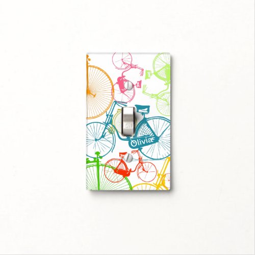 Vintage Modern Bicycle Pattern Light Switch Cover