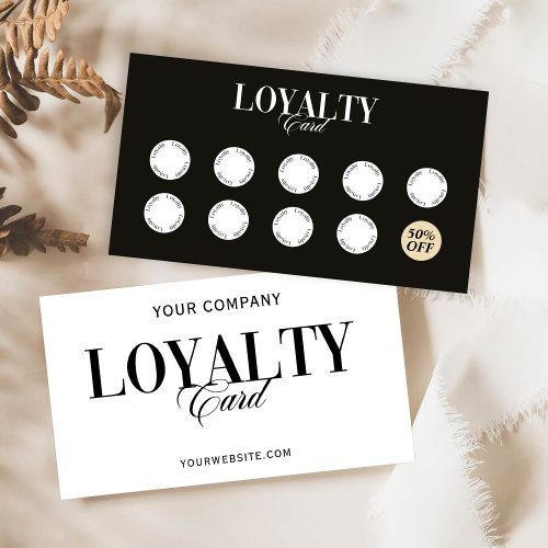 Vintage Modern Black And White Hair Loyalty Card