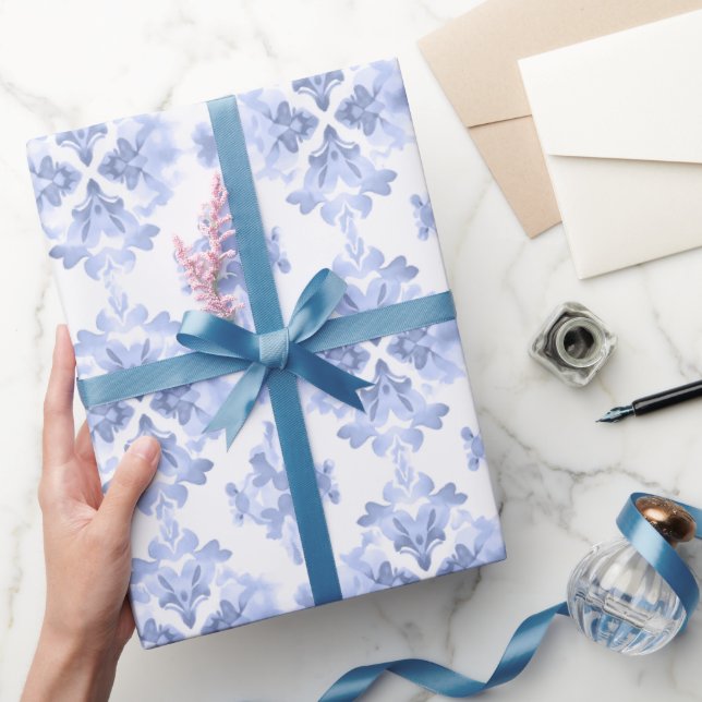 Vintage Modern Blue Baby Shower Wrapping Paper (Gifting)