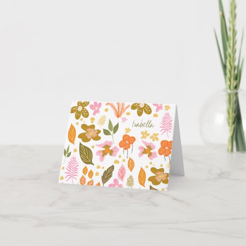 Vintage Modern Botanical Spring Floral Custom   Note Card