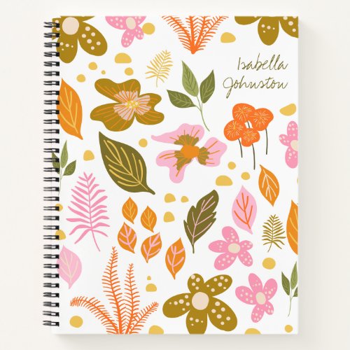 Vintage Modern Botanical Spring Floral Custom Note Notebook