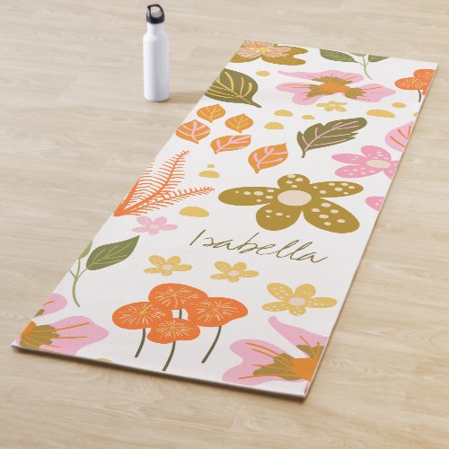 Vintage Modern Botanical Spring Floral Custom  Yoga Mat