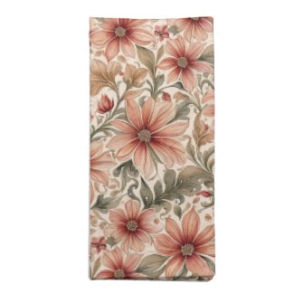 Vintage Modern Bronze Peach Floral 